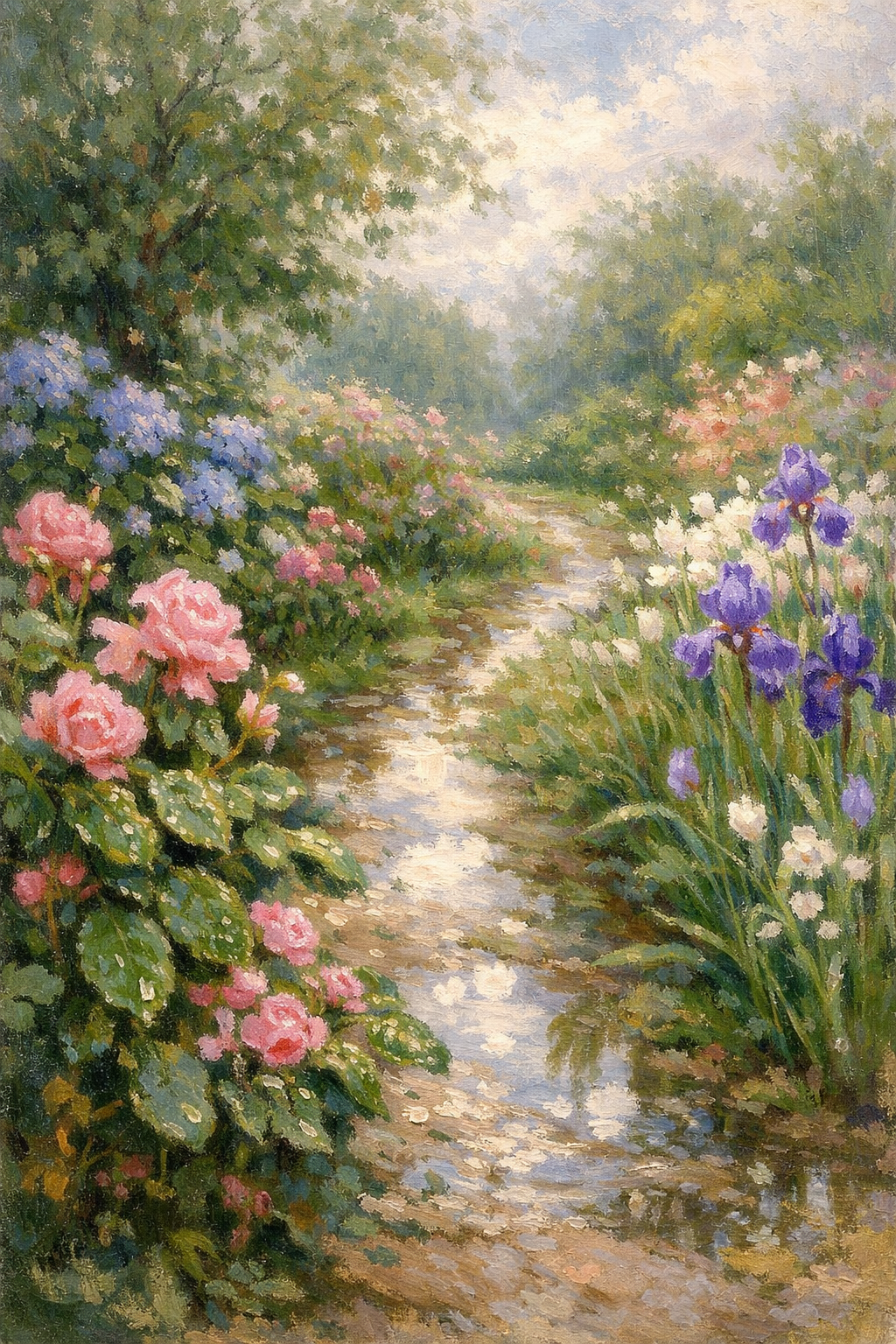 通り雨後の庭園