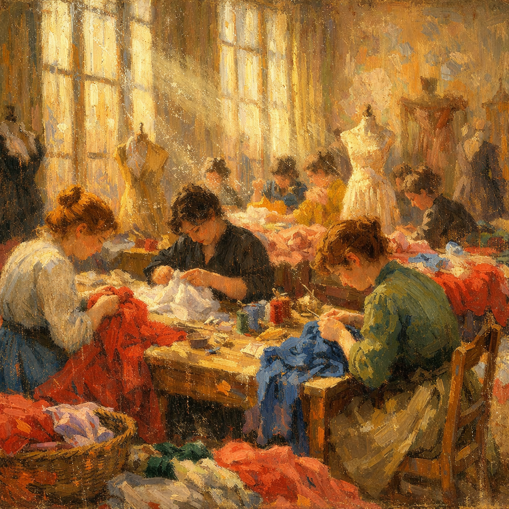 裁縫工房、午後の光