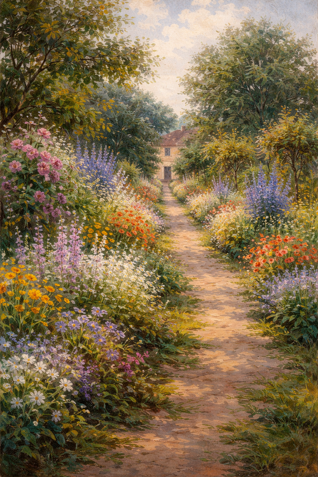 花咲く庭、5月の午後