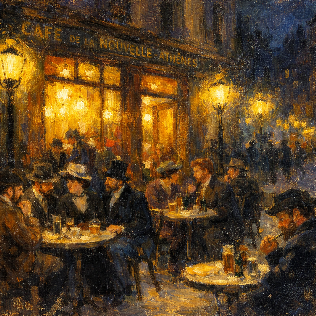 カフェ・ド・ラ・ヌーヴェル・アテネ、夜