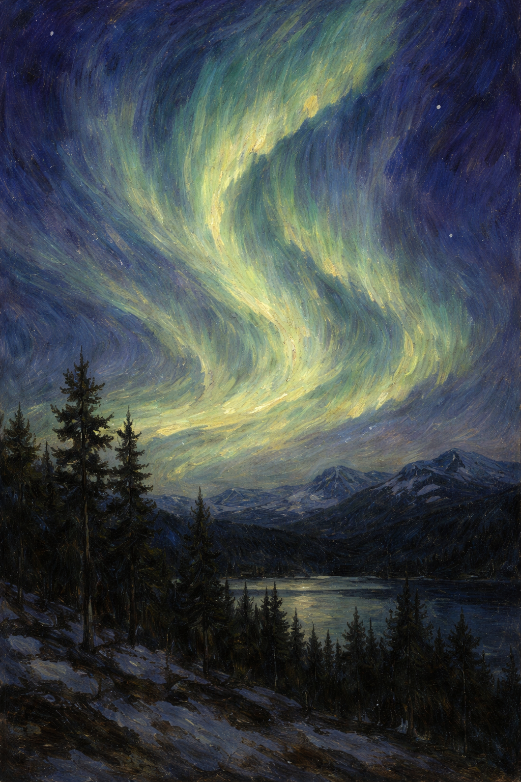 オーロラ、スウェーデンの夜