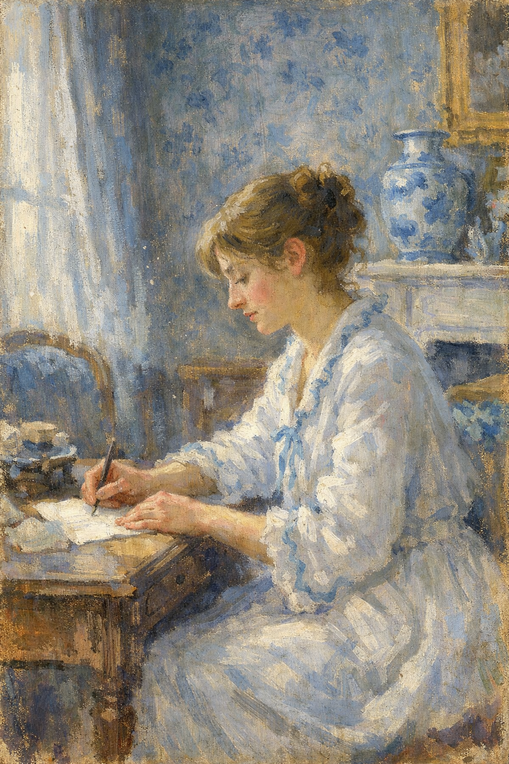 小さな青い部屋、朝の親密さ