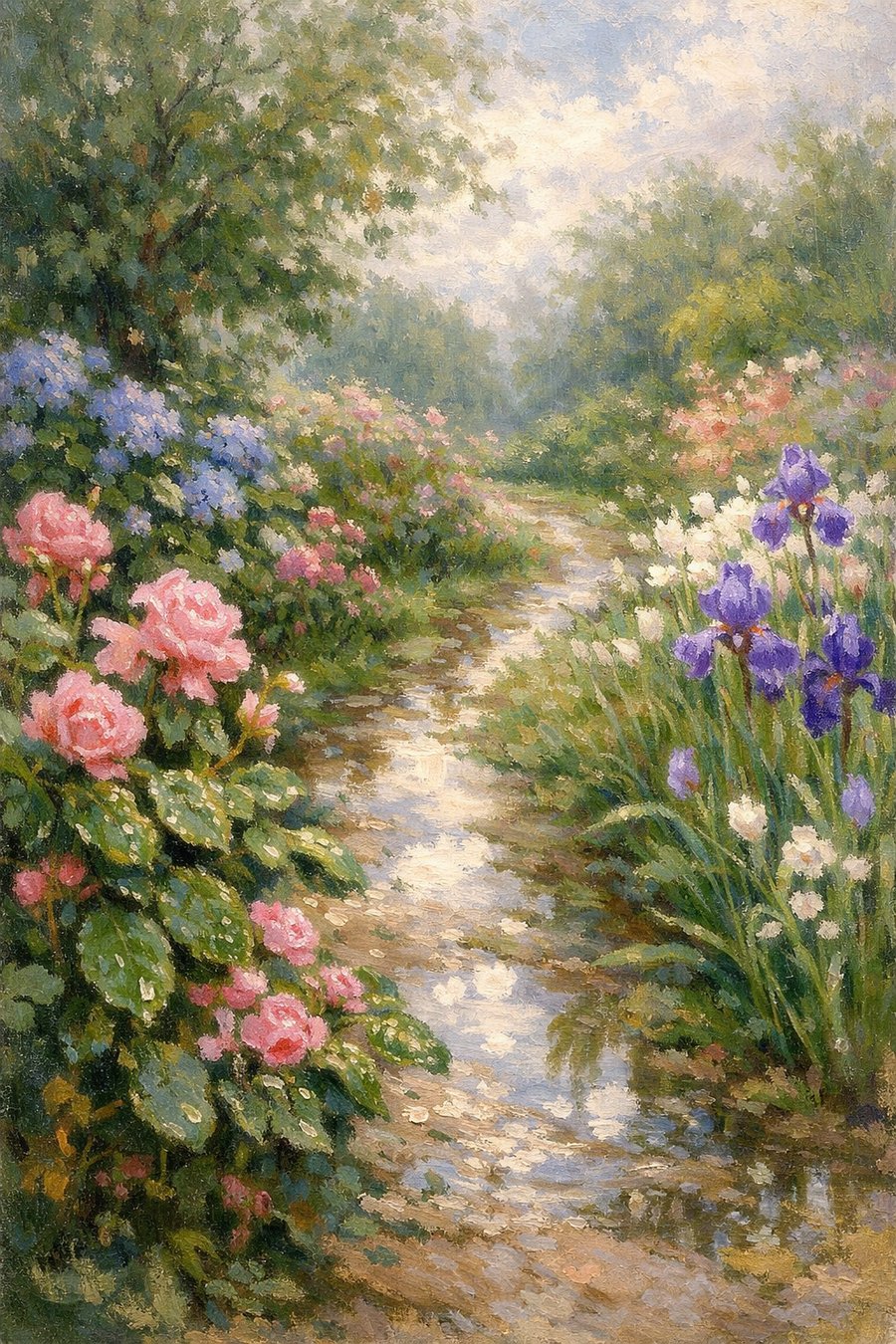 通り雨後の庭園