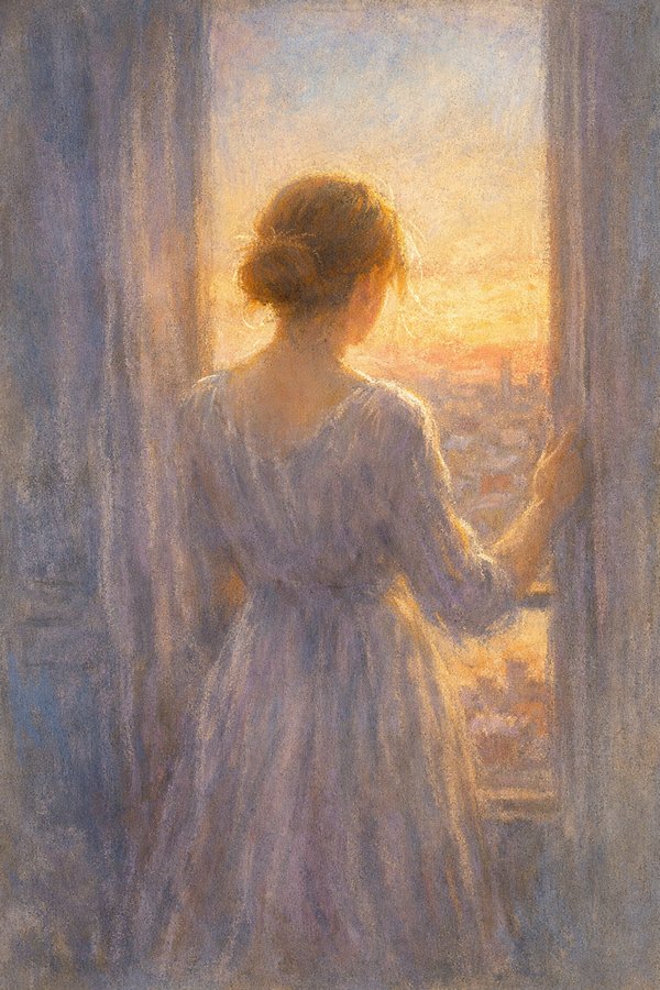 窓辺の女性、習作