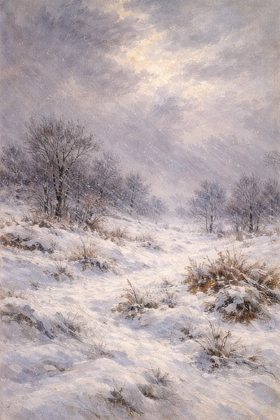 嵐の後、新しい雪