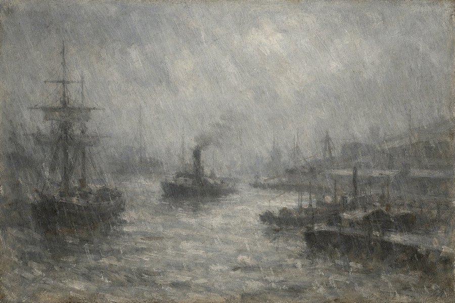 ル・アーヴル港、雨の効果