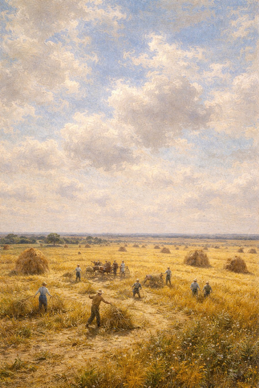 ボース地方での干し草作り