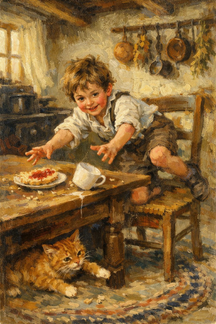 おやつの時間のいたずらっ子